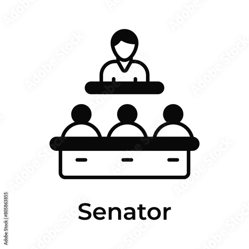 Get your hands on this creatively designed icon of senators
