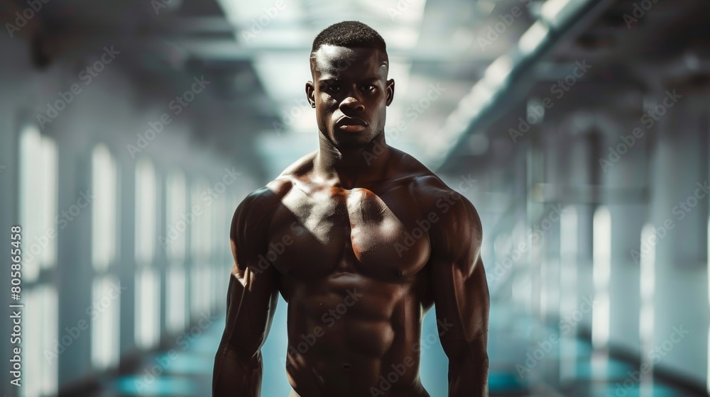 Fototapeta premium Sprinter african muscular man 