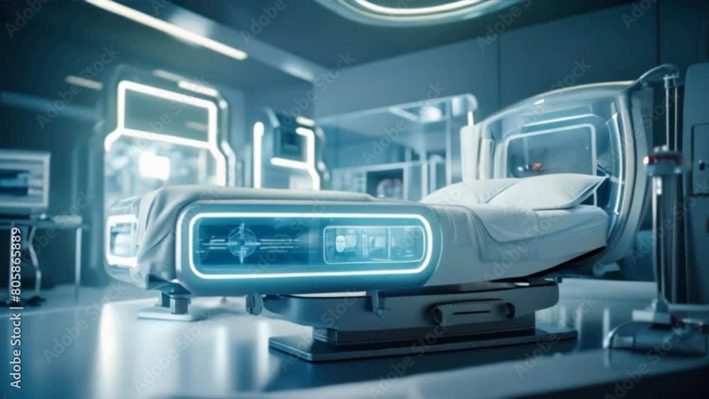 Modern patient beds in hospitals, hospitals of the future Modern patient beds in hospitals, hospitals of the future