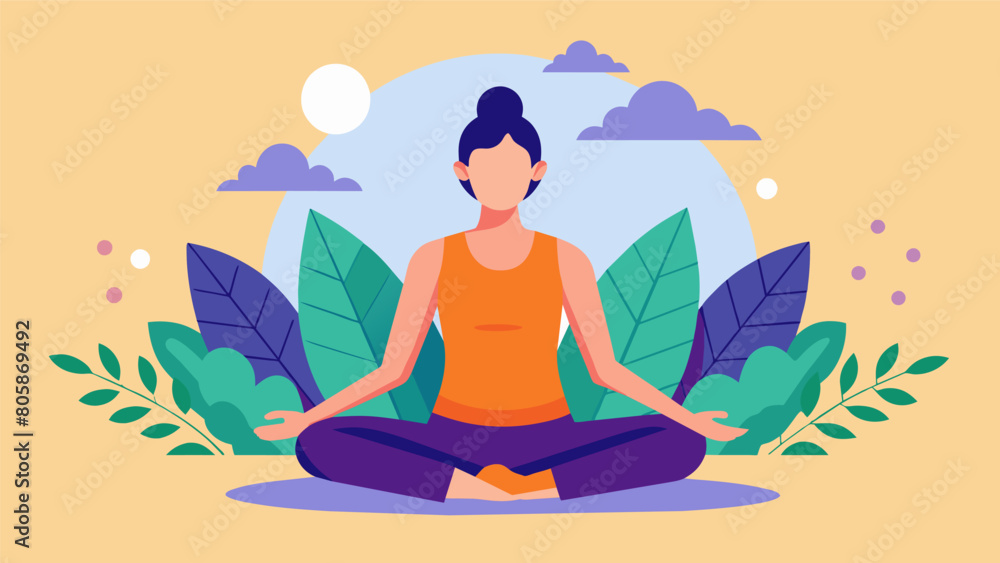 Experience a deeper level of relaxation and rejuvenation with our Yoga and Meditation Fusion class.. Vector illustration