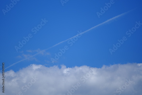 青い空と飛行機雲 