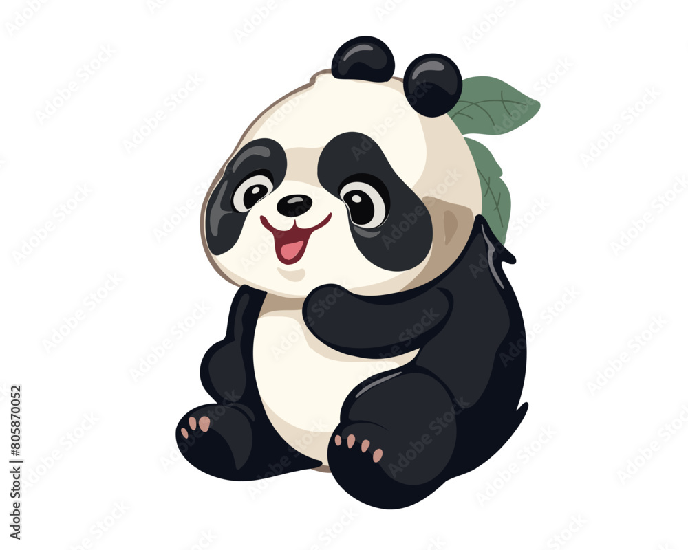 Obraz premium Cheerful cartoon panda