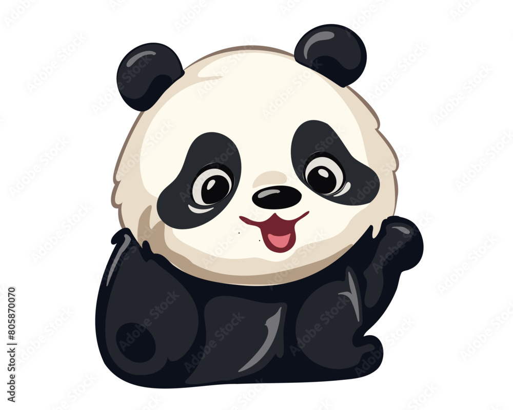 Naklejka premium cute cartoon panda
