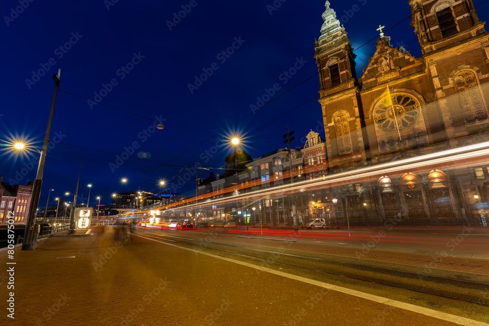 Fototapeta premium view of the city hall Amsterdam