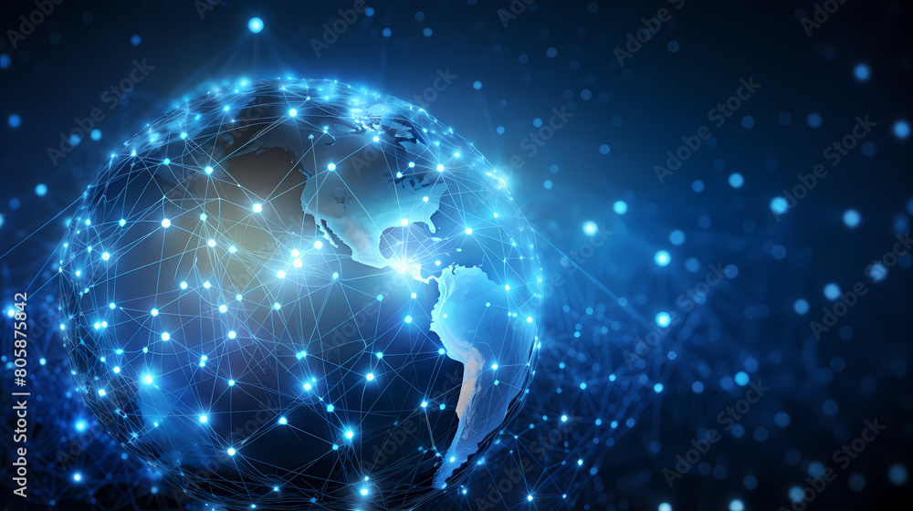 Abstract digital earth with global network and connectivity