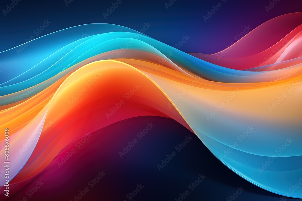 A colorful wave with a red stripe on the left and a yellow stripe on the right A colorful wave with a red stripe on the left and a yellow stripe on the right