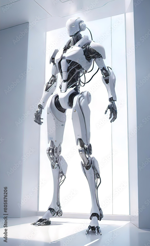 Concept art of a white robot with artificial intelligence on a white abstract background, banner for advertising, background for smartphone, Concept art of a white robot with artificial intelligence on a white abstract background, banner for advertising, background for smartphone,