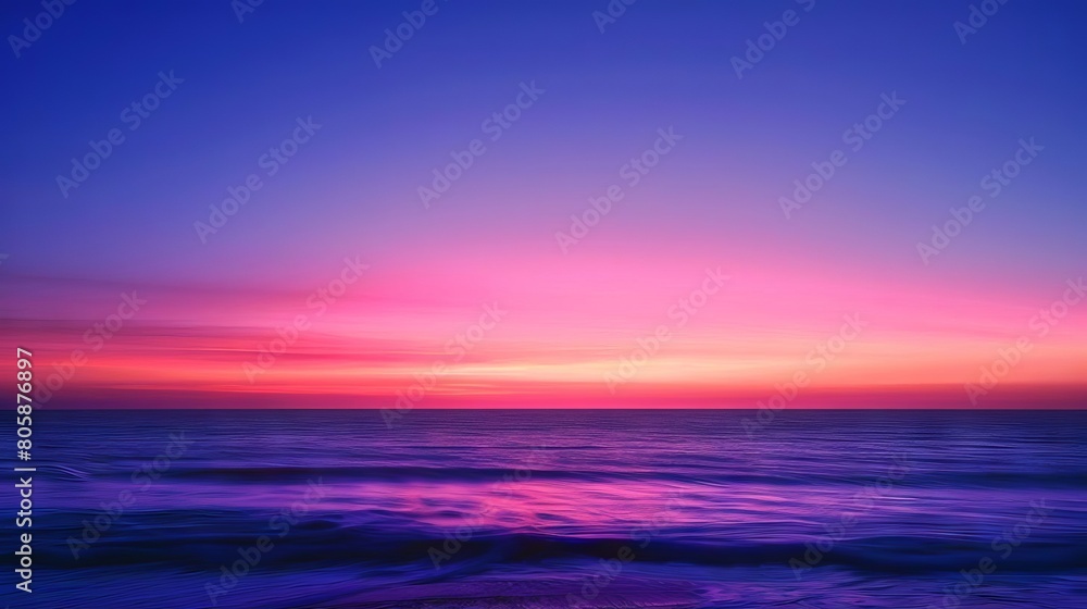Obraz premium A smooth gradient blend from electric blue to sunset purple, representing the magic of twilight