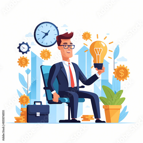 Business Illustration concept. Flat illustration isolated on white background