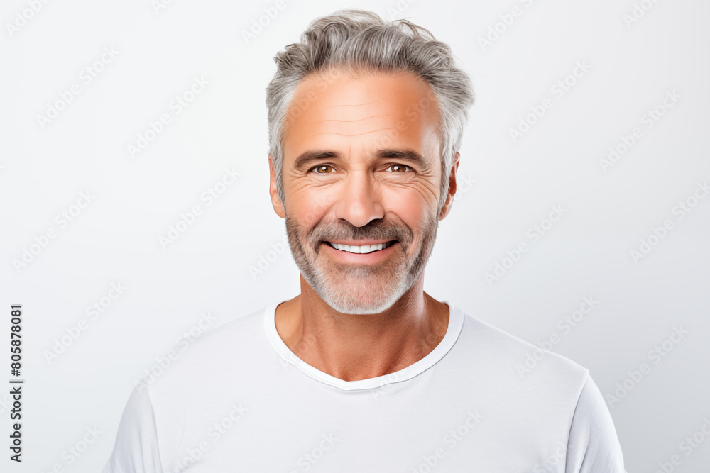 Middle aged man over isolated white background Middle aged man over isolated white background