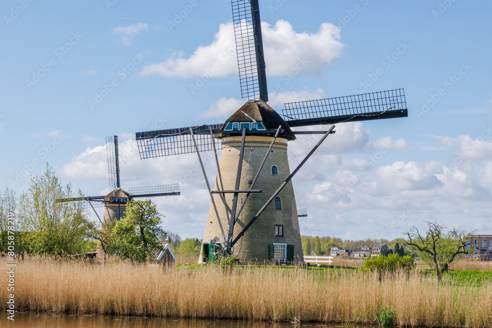 Naklejka premium Die Windmühlen von Kinderdijk in den Niederlanden