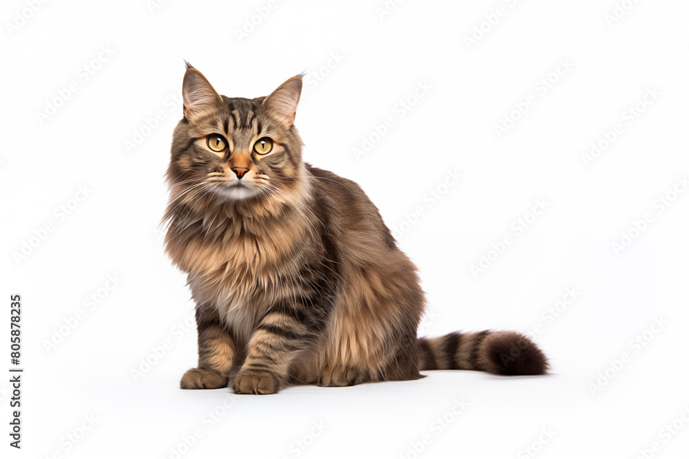 Fototapeta premium Cat over isolated white background. Animal
