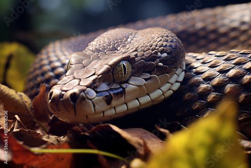 Snake  at outdoors in wildlife. Animal © luismolinero