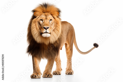 Lion over isolated white background. Animal