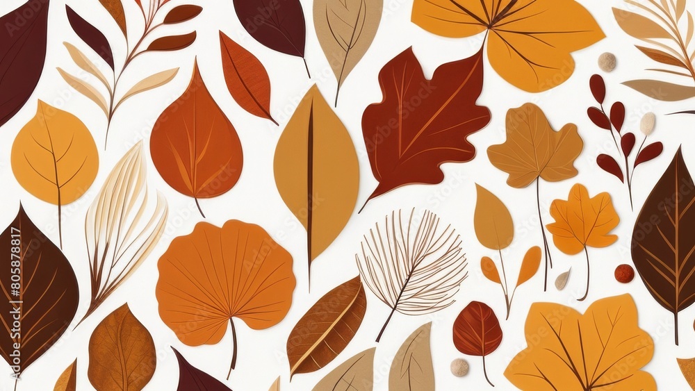Floral background with autumn leaves. Vector illustration for your design