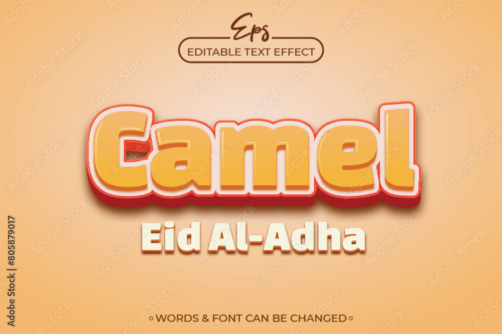 Camel eid al adha editable text effect template Camel eid al adha editable text effect template