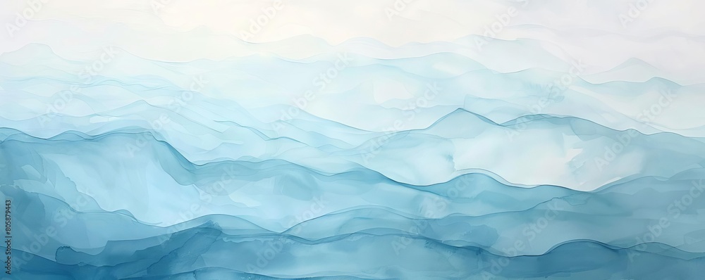 A watercolor painting depicting gentle waves of soft pastels that ripple across a minimalist canvas A watercolor painting depicting gentle waves of soft pastels that ripple across a minimalist canvas