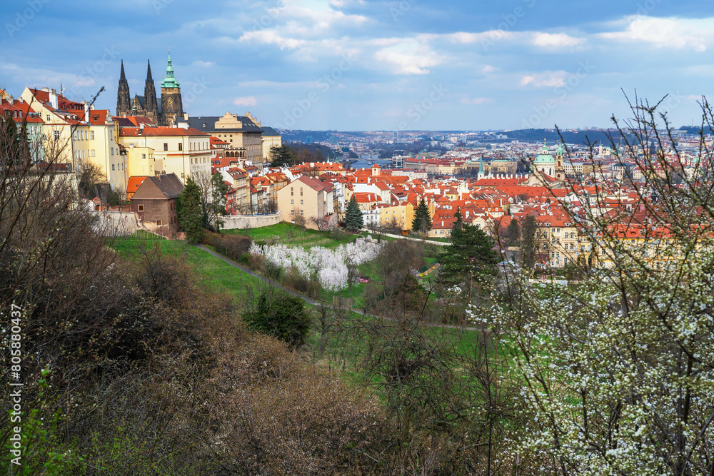 Prague castle, Strahov garden and panorama.