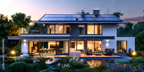 Design of a private house with solar panels