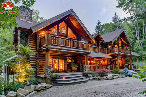 Canadian log cabin revolutionized with smart living technology and traditional aesthetics.