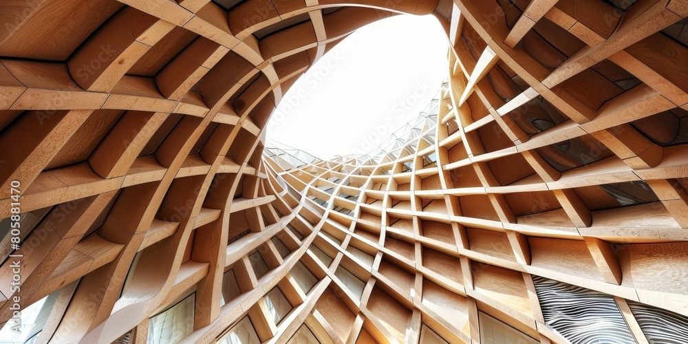 Obraz premium Wooden Structure With Circular Window