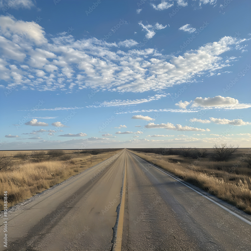 Lone Star State Exploration - A Clear Day on a Texas Highway