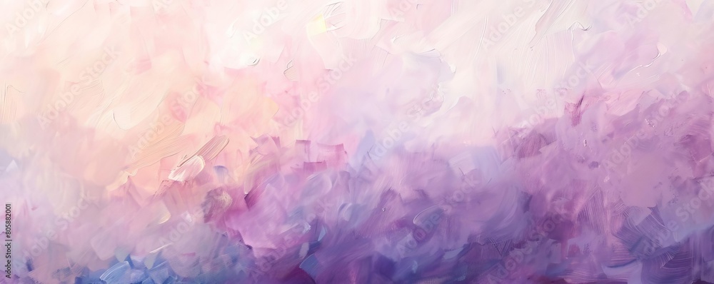 An abstract painting with soft pastel brushstrokes forming a harmonious blend of gentle hues