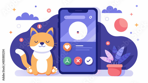 A userfriendly app that tracks your pets sleep while offering daily challenges to help them establish healthier sleep habits.. Vector illustration
