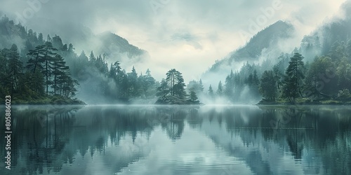 The ethereal wisps of fog danced over the Midsummer morning, heralding a mystical dawn awakening. © Manyapha