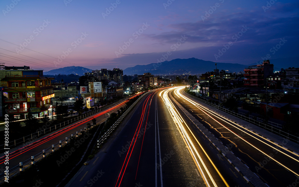 night traffic on the highway night traffic on the highway