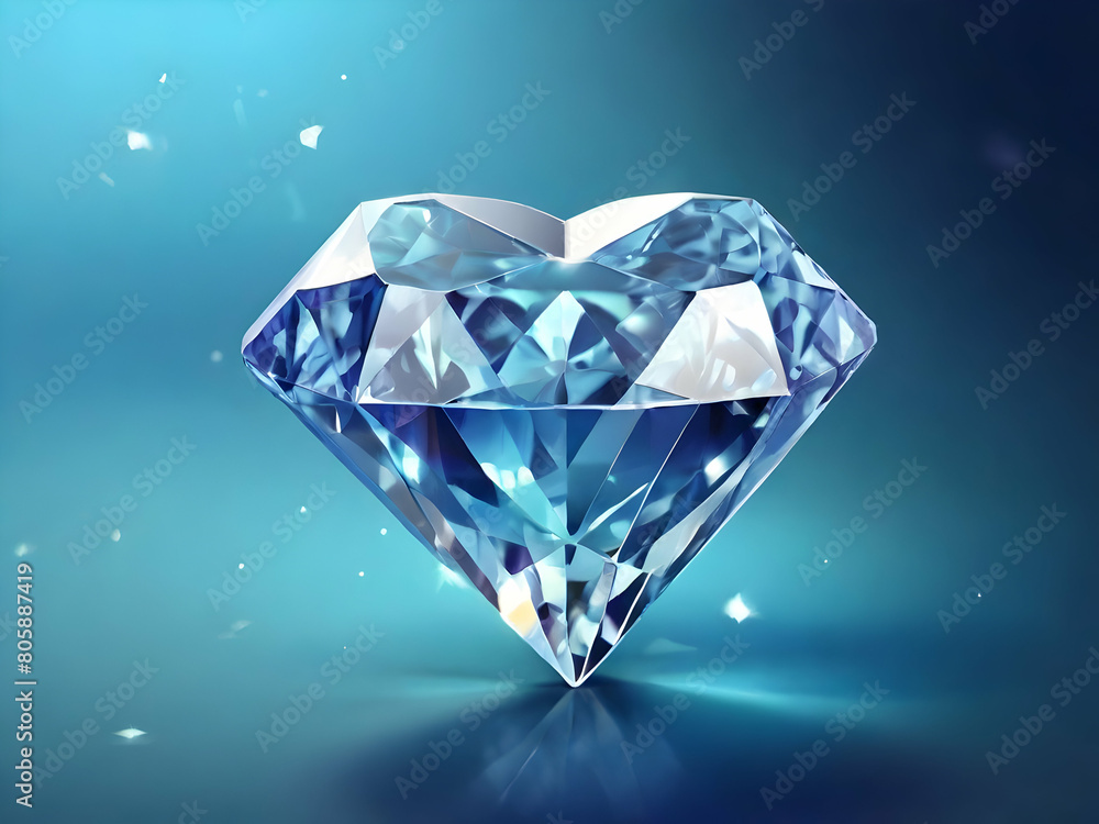 diamond on blue background shiny, wealth, white, gems,Ai generated diamond on blue background shiny, wealth, white, gems,Ai generated