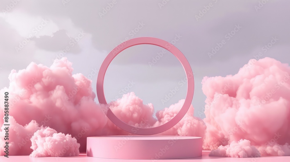 cloud background vector 3d pink rendering with podium and minimal cloud scene, minimal product display background 3d rendered geometric shape sky cloud pink podium. Stage 3d render product in platform cloud background vector 3d pink rendering with podium and minimal cloud scene, minimal product display background 3d rendered geometric shape sky cloud pink podium. Stage 3d render product in platform