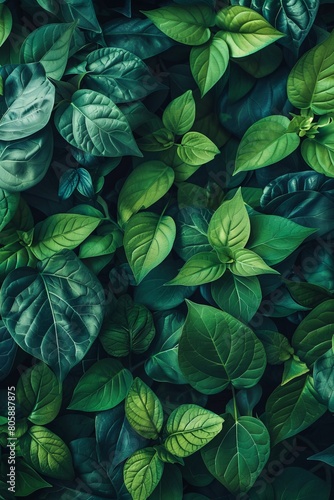 Lush Greenery of Various Leaf Textures in a Verdant Botanical Setting