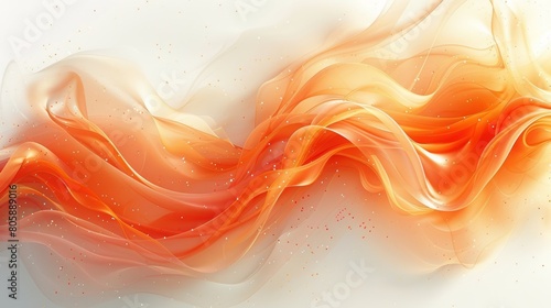 Abstract image with dynamic swirling lines of orange color.