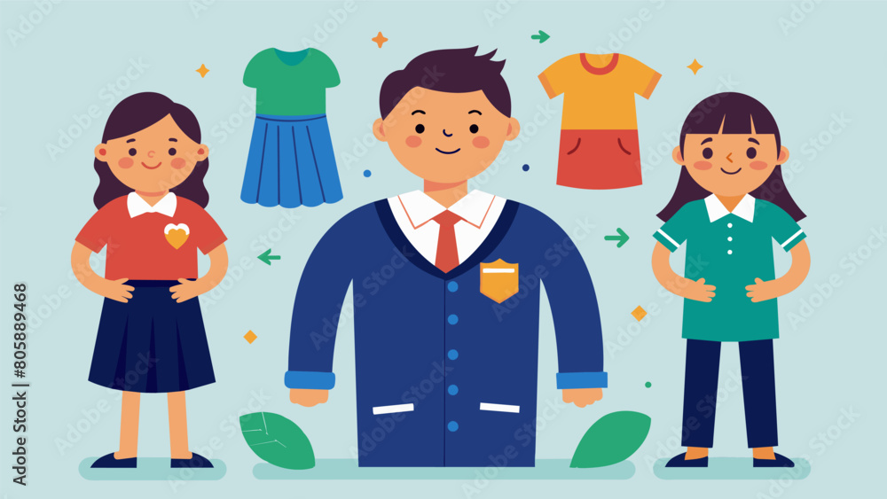A studentled initiative to repair and mend damaged or outgrown uniforms promoting the longevity and sustainability of the Sustainable School Uniform. Vector illustration A studentled initiative to repair and mend damaged or outgrown uniforms promoting the longevity and sustainability of the Sustainable School Uniform. Vector illustration