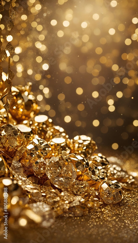 Gilded Glamour, Elegant Gold Background Boasting a Stunning Texture.
