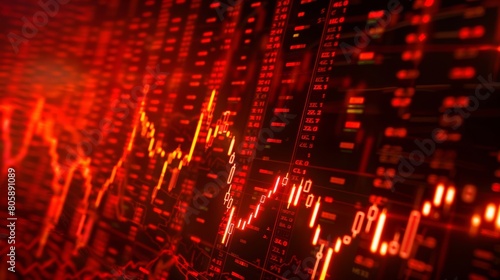 Wallpaper Mural The sharp decline in stock market charts illustrates a period of economic recession and monetary setbacks. Torontodigital.ca