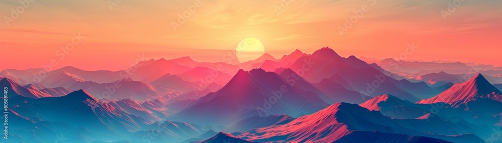 Guided imagery for a higher perspective: AI-generated artwork depicting a mountain summit.
