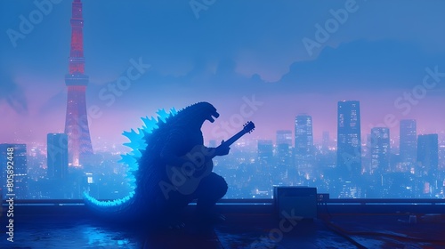Godzilla, Getter, Monster, Cartoon, Music photo