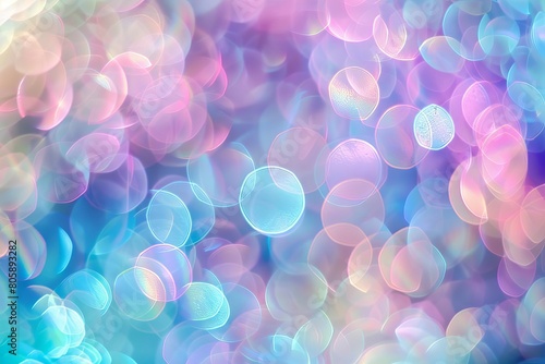 Dreamy bokeh circles in pastel colors softly overlapping, creating a calming, ethereal atmosphere