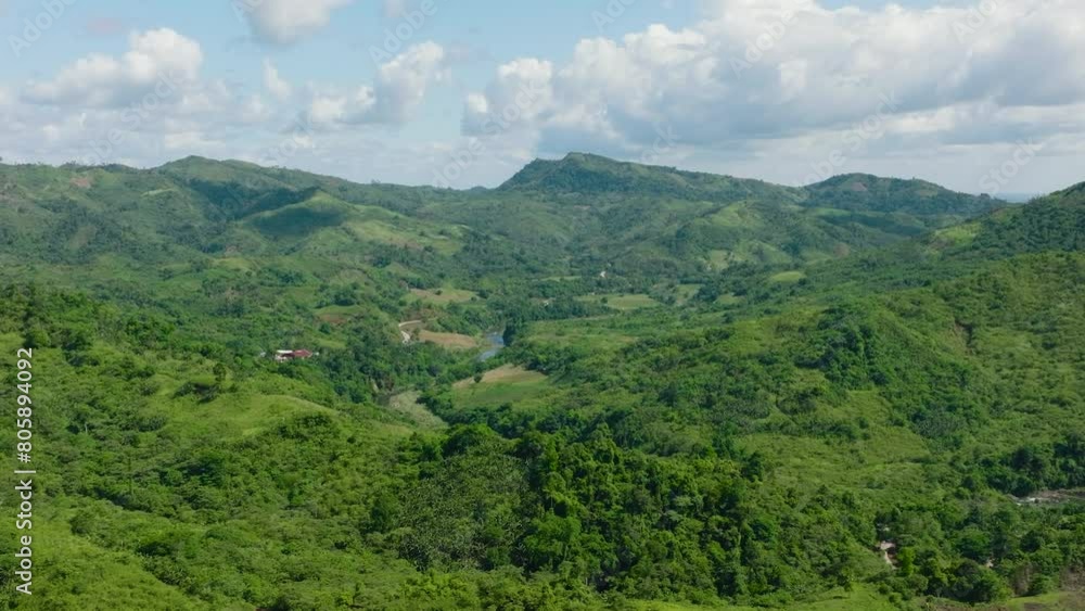 Aerial drone of tropical landscape with mountains and hills. Philippines. Aerial drone of tropical landscape with mountains and hills. Philippines.