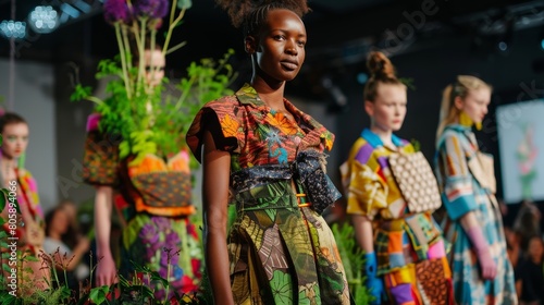 Eco Chic Fashion Show Featuring Green Clothing Designs photo