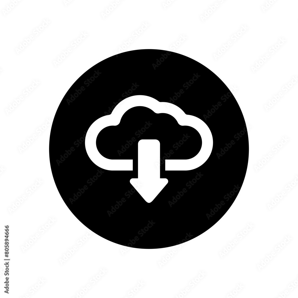 Download icon vector. Upload button illustration. Load symbol or logo.