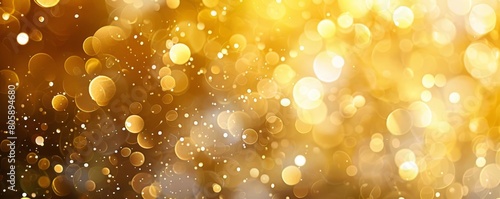 Gentle bokeh lights in shades of gold, creating a luxurious background, ideal for elegant celebrations