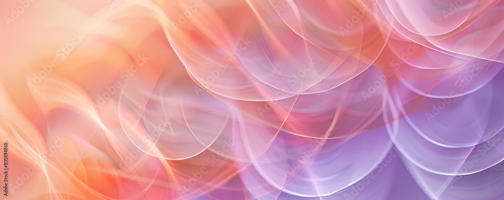 Obraz premium Gentle peach and lilac bokeh circles blending together in soft waves