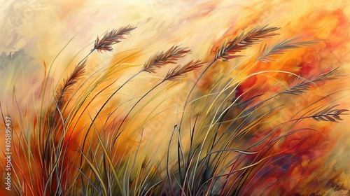Graceful curves like the bending stalks of tall grasses swaying in the breeze photo