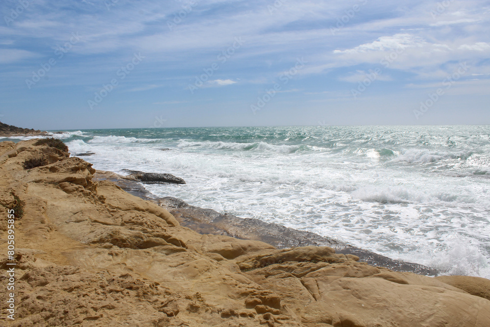 beautiful view of seashore,waves on the beach, travel beautiful view of seashore,waves on the beach, travel