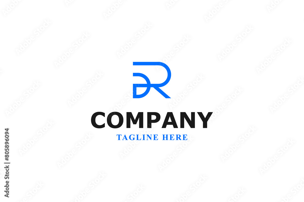 letter d and r blue minimal logo letter d and r blue minimal logo
