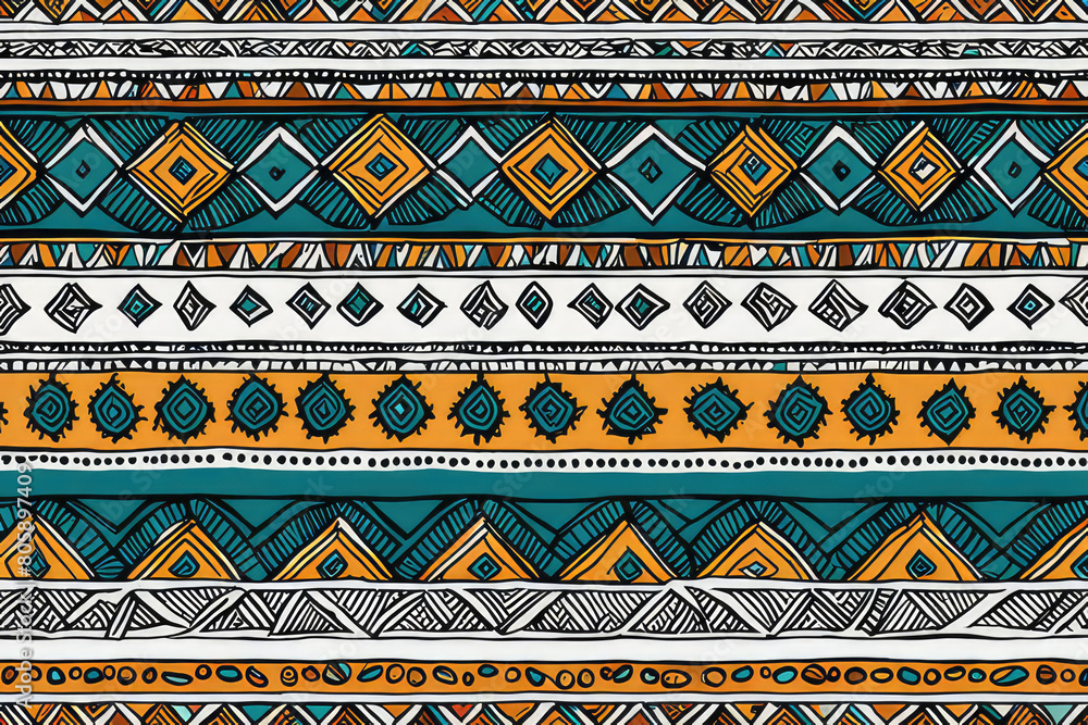 Hand drawn abstract seamless pattern, ethnic background, simple style great for textiles, banners, wallpapers, wrapping Hand drawn abstract seamless pattern, ethnic background, simple style great for textiles, banners, wallpapers, wrapping