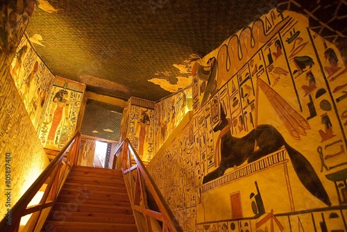 Photography Nefertari tomb in the Valley of the Queen in Luxor, Egypt